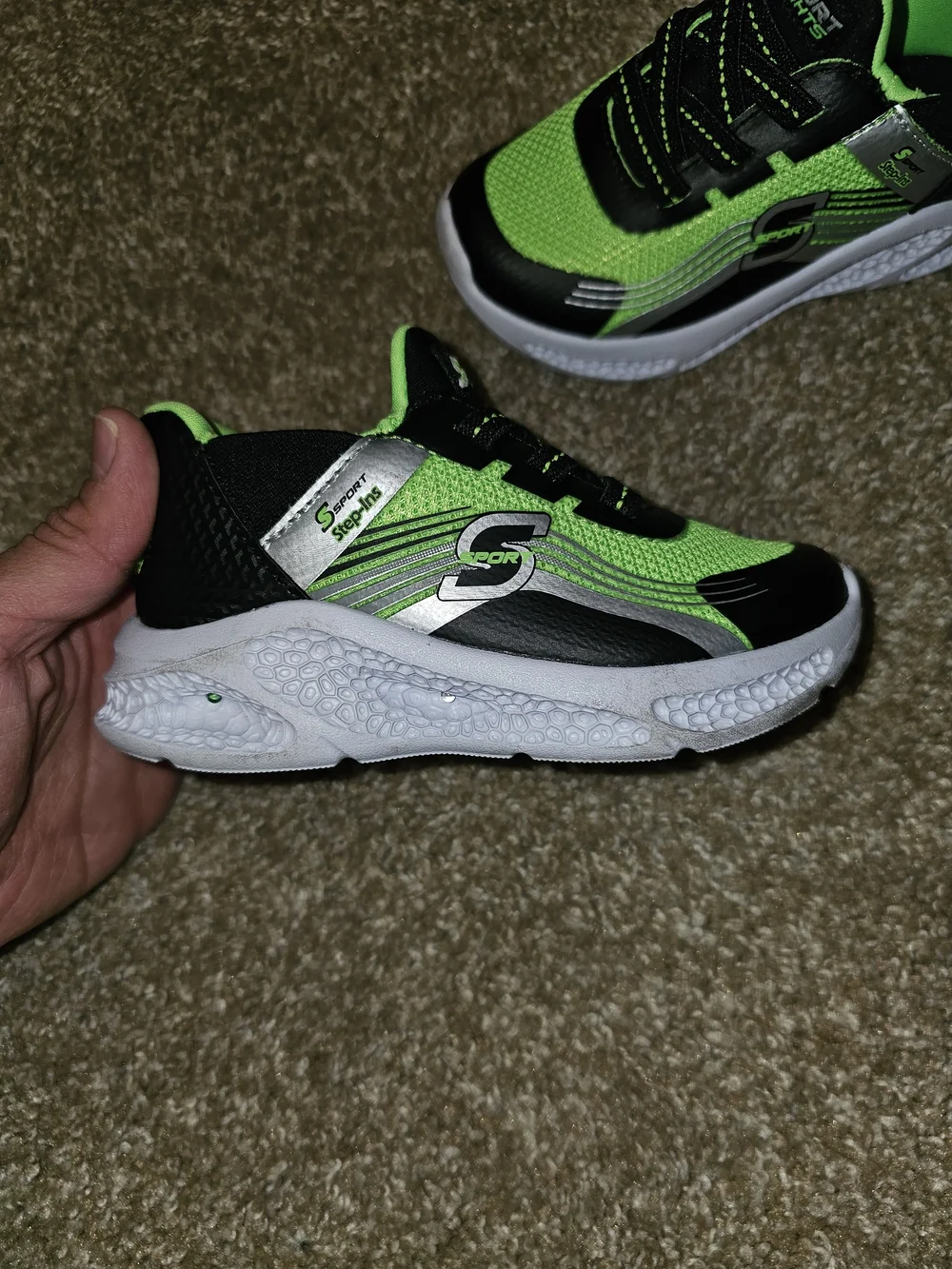 Kids Neon Green & Black Athletic Sneakers - Sport Design